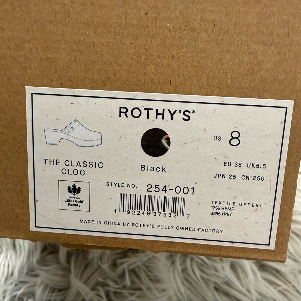 ROTHY’S The Classic Clog in Black Size 8 NWB - Picture 12 of 13